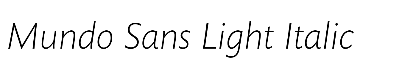 Mundo Sans Light Italic